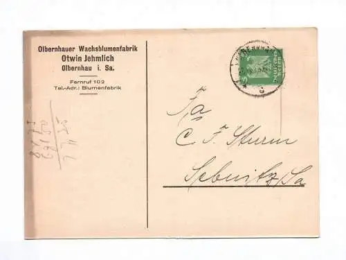 Olbernhauer Wachsblumenfabrik Otwin Jehmlich 1926