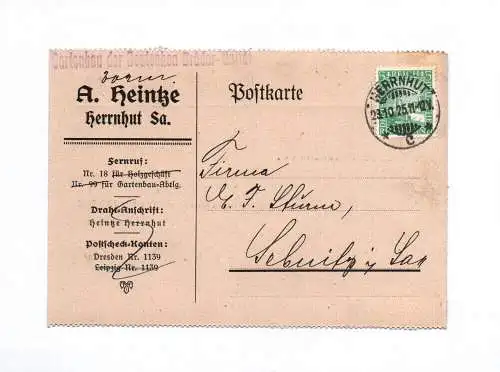 Postkarte A Heinke Herrnhut 1925 Gartenbau deutsche Brüder Unität