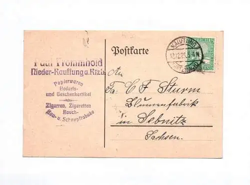 Postkarte Paul Prommhold Papierwaren Nieder Kauffung 1925