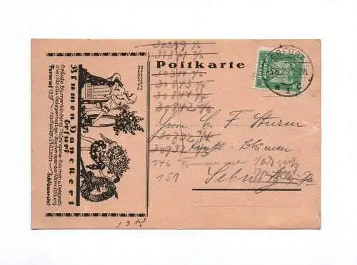 Postkarte Blumen Danckert Erfurt 1925