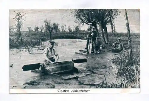 Ak Nr 217 Minensucher Soldaten im Wasser beim Minen suchen 1 Wk
