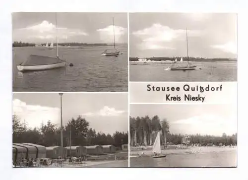 Ak Stausee Quitzdorf Kreis Niesky Boote Segelboothafen Kollm Nord 1982