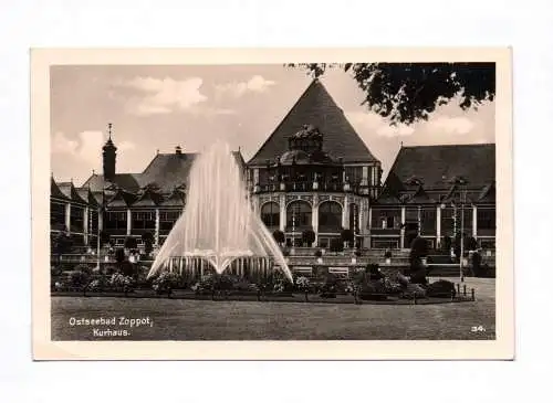 Foto Ak Ostseebad Zoppot Kurhaus Springbrunnen Sopot Polen