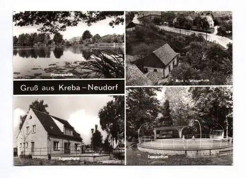 Ak Gruß aus Kreba Neudorf Hammerteich Wasserturm Jugendheim 1982