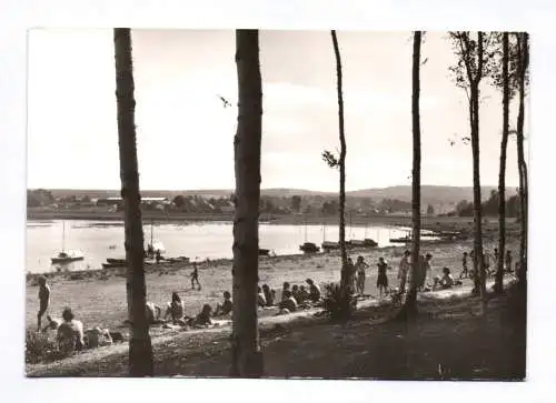 Ak Kollm Kreis Niesky Stausee Quitzdorf Badestrand 1982 Menschen Boote