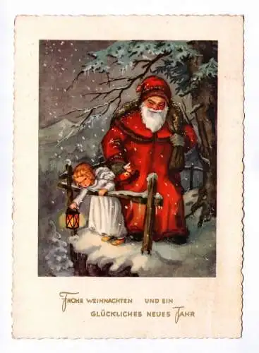 Ak Frohe Weihnachten und ein glückliches neues Jahr 1957 Weihnachtsmann