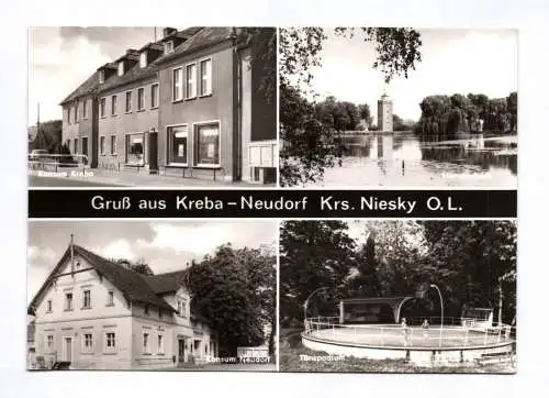 Ak Gruß aus Kreba Neudorf Kreis Niesky OL Konsum Hammerteich 1982
