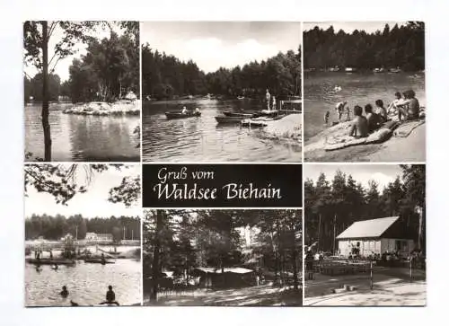 Ak Gruß vom Waldsee Biehain Kreis Niesky Naherholungsgebiet 1982