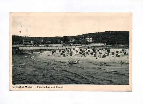 Ak Ostseebad Misdroy Familienbad und Strand 1936 Międzyzdroje Polen