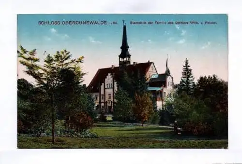 Ak Schloss Obercunewalde in Sachsen DR Stammsitz Familie Wilhelm von Polenz