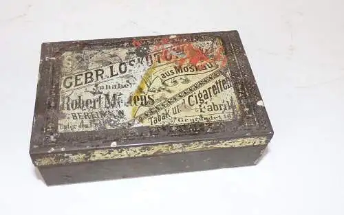 Alte Blechdose Gebrüder Loskutow Moskau Zigaretten Tabak Box um 1900