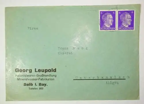 Werbe Brief DR Georg Leupold Kolonialwaren Selb i. Bayern ! (B1