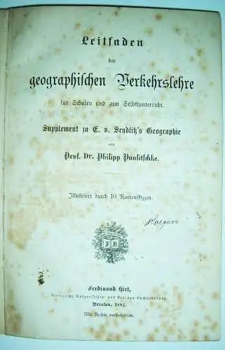 Paulitschke - Leitfaden der geographischen Verkehrslehre 1881