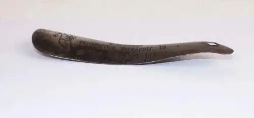 Alter Reklame Schühlöffel Schuhanzieher Schönfelder Schuhhaus Penzig Schlesien