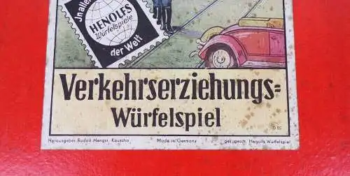 Henolfs Verkehrserziehung Würfelspiel Brettspiel um 1930