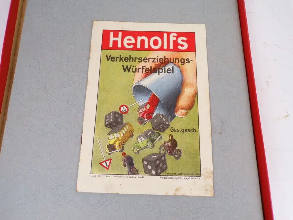 Henolfs Verkehrserziehung Würfelspiel Brettspiel um 1930 6