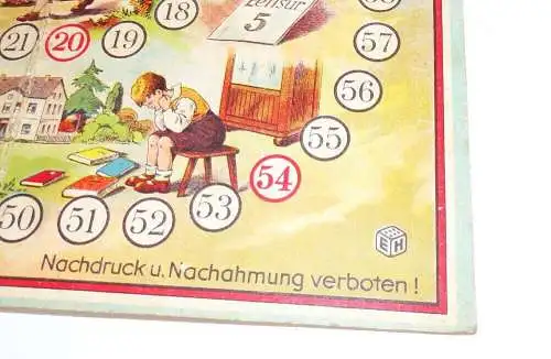 Altes Würfelspiel Zum Schulanfang EH Spielbrett