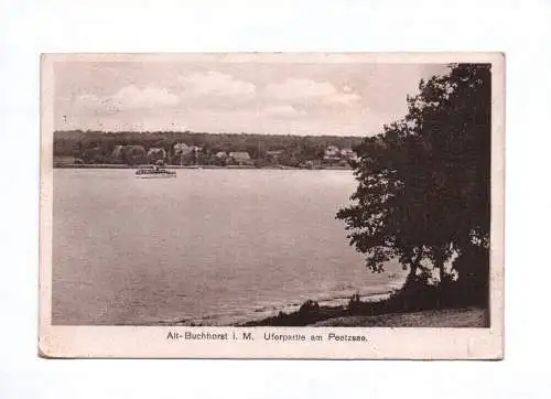 Ak Alt Buchhorst Uferpartie am Peetzsee Dampfschiff DR