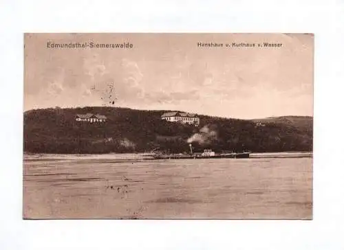 Ak Edmundsthal Siemerswalde Hanshaus Kurhaus Wasser 1929 Dampfschiff Geesthacht