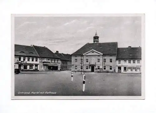 Foto Ak Ortrand Markt mit Rathaus Brandenburg