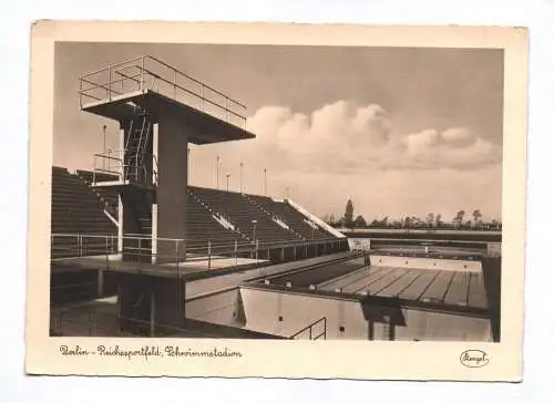 Foto Ak Berlin Reichssportfeld Schwimmstadion Olympia 1936