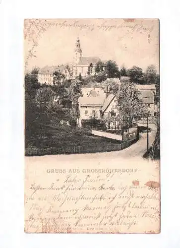 Ak Gruss aus Grossröhrsdorf 1901 Kirche Wohnhäuser