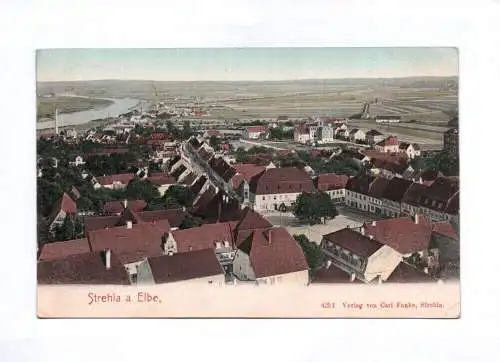 Ak Strehla an der Elbe 1908 Ortsansicht