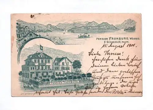 Ak Pension Frohburg Weggis 1901 Schweiz