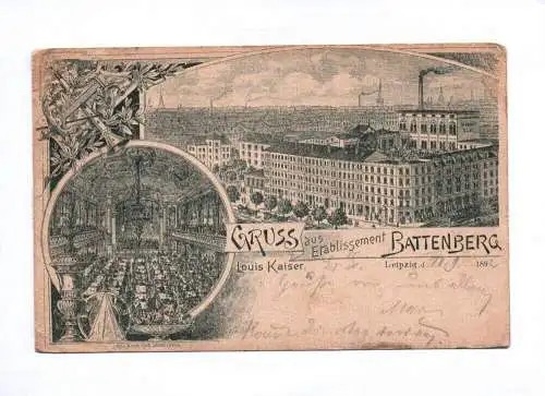 Ak Gruss aus Etablissement Battenberg 1892 Vorläufer