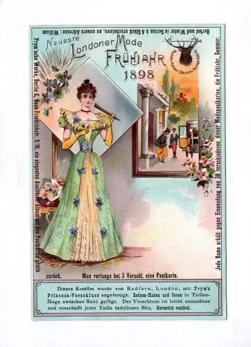 Litho Ak Neuste Londoner Mode Frühjahr 1898 feine Dame