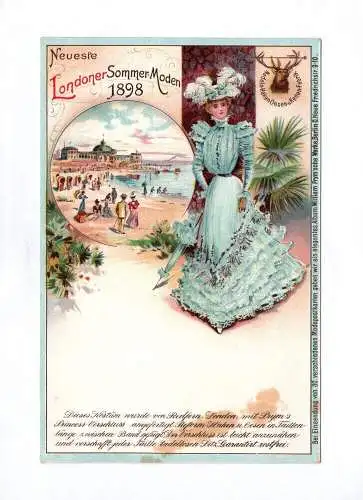 Litho Ak Neuste Londoner Sommer Moden 1898 Damen