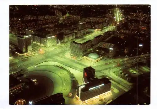 Ak Berlin Blick vom Fernsehturm 1984 bei Nacht