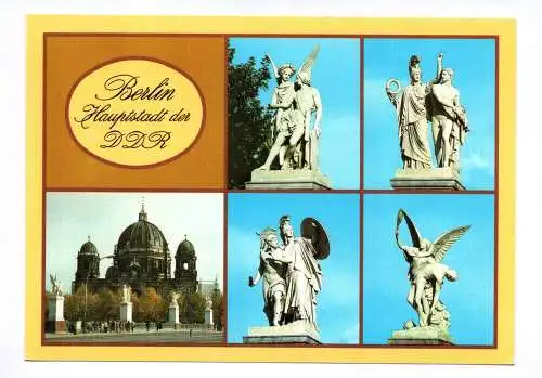 Ak Berlin Hauptstadt der DDR 1984 Marx Engels Brücke mit Skulpturen