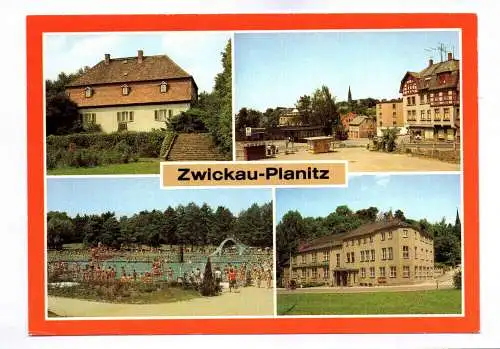 Ak Zwickau Planitz 1985 Teilansicht Strandbad Kulturhaus Grubenlampe