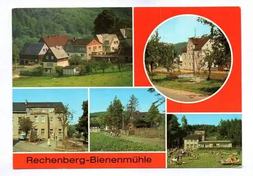 Ak Rechenberg Bienenmühle Alte Straße Kindergarten Cafe am Waldbad 1985