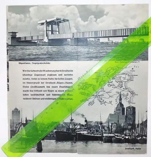Altes Prospekt Stralsund am Rügendamm 1941 