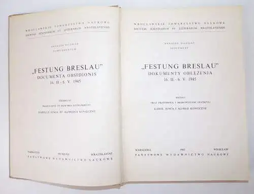 Festung Breslau 1945 Jonca Karol und Alfred Konieczny Buch