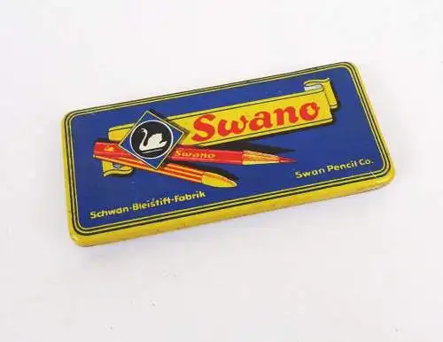 Swano Buntstifte Blechdose Schwan Bleistift Fabrik Nürnberg Reklame Sammler