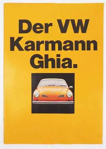 Der VW Karmann Ghia 1971 Werbe Broschüre