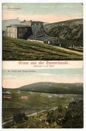 Ak Gruss aus der Rennerbaude Spindelmühle Schlesien