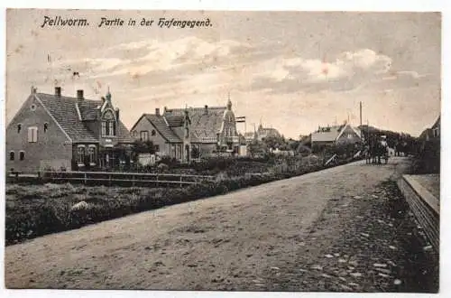 Ak Pellworm Partie in der Hafengegend 1913