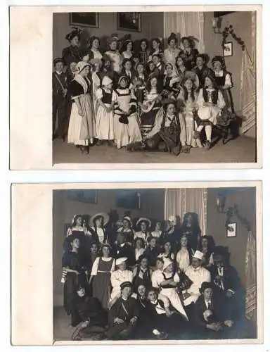 2 x Foto Ak Meiningen Kostümfest Karneval um 1920 Fasching