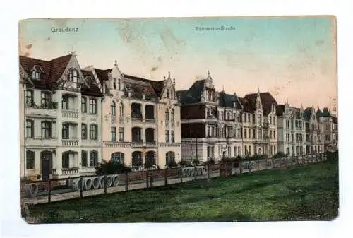 Ak Graudenz Schwerin Straße Grudziądz Pommern Polen 1918