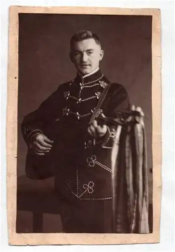 Foto Student mit Laute 1917 Meiningen