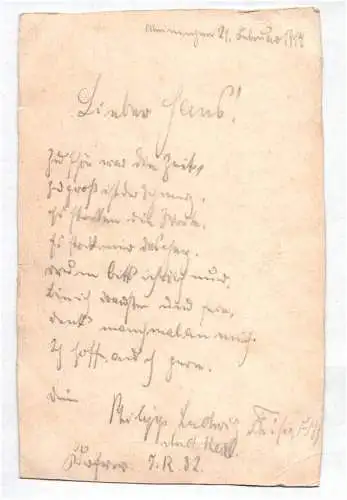 Foto Student mit Laute 1917 Meiningen