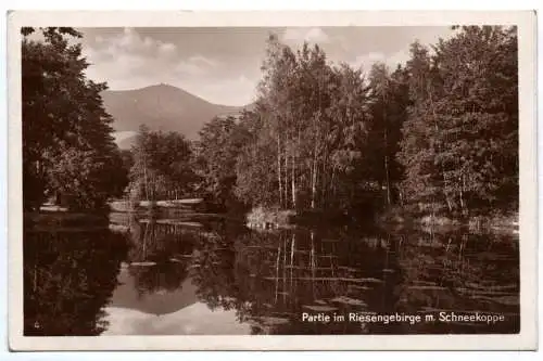 Ak Partie im Riesengebirge mit Schneekoppe 1929