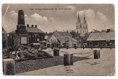 Ak Kriegerdenkmal in Wilkowiszki Vilkaviškis Litauen Kurland 1918 Feldpost