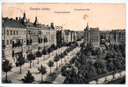 Ak Dresden Löbtau Kronprinzenstrasse Kronprinzen Platz 1912