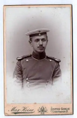 CDV Foto Ulan Uniform Sachsen Heine Leipzig Gohlis 1900 er