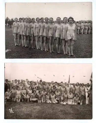 2 x Foto Ak Chemnitz Sportfest Turnfest Frauen im Sportdress 1930